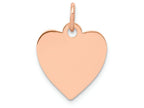 FJC Finejewelers 14k Rose Gold Heart Disc Charm 13 x 18mm