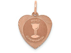 FJC Finejewelers 14k Rose Gold Holy Communion Heart Charm