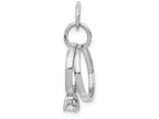 FJC Finejewelers 14k White Gold Polished CZ Wedding-Rings Charm 15 x 18mm