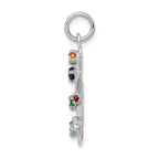 FJC Finejewelers 14k White Gold Artist Palette with CZ Stones Charm