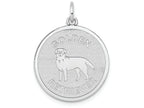 FJC Finejewelers 14k White Gold Polished Engravable Golden Retriever Disc Charm