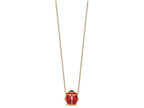 FJC Finejewelers 14k Yellow Gold Enameled Ladybug Necklace 9 x 10mm 17 Inches in Length