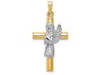 FJC Finejewelers 14k Two-tone Gold Angel Cross Charm