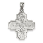 FJC Finejewelers 14k White Gold Four Way Medal Charm