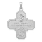 FJC Finejewelers 14k White Gold Four Way Medal Charm