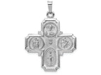 FJC Finejewelers 14k White Gold Four Way Medal Charm