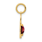 FJC Finejewelers 14k Yellow Gold Boy 6x4 Oval Genuine Garnet January Birthstone Charm