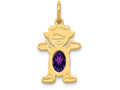 FJC Finejewelers 14k Yellow Gold Girl 6x4 Oval Genuine Amethyst February Birthstone Charm