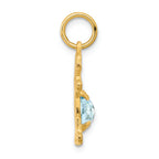 FJC Finejewelers 14k Yellow Gold Girl 6x4 Oval Genuine Aquamarine March Birthstone Charm
