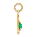 FJC Finejewelers 14k Yellow Gold Girl 6x4 Oval Genuine Emerald May Birthstone Charm