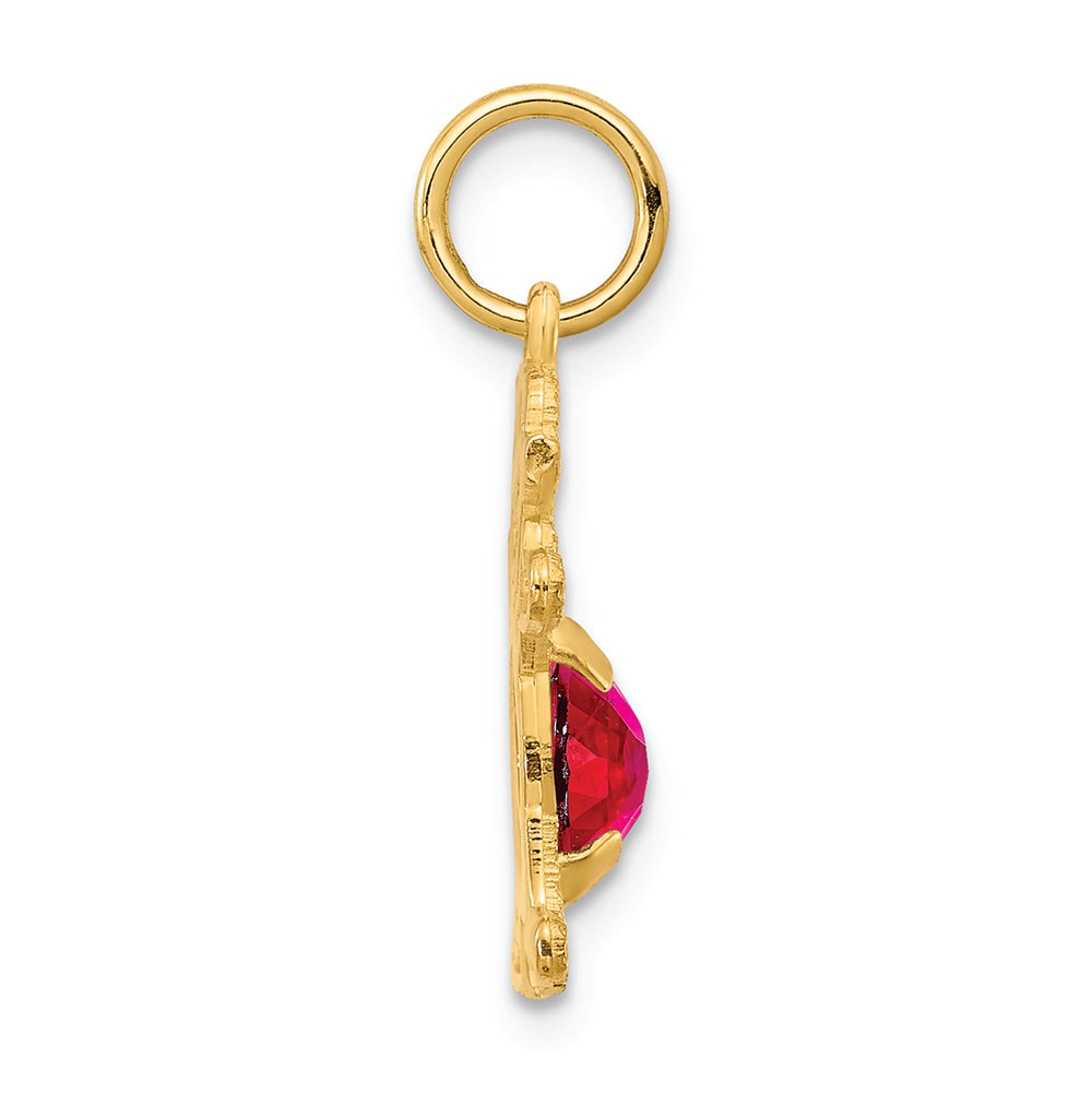FJC Finejewelers 14k Yellow Gold Girl 6x4 Oval Genuine Ruby-july Charm