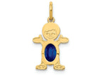 FJC Finejewelers 14k Yellow Gold Boy 6x4 Oval Genuine September Birthstone Charm