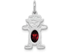 FJC Finejewelers 14k White Gold Girl 6x4 Oval Genuine Garnet January Birthstone Charm
