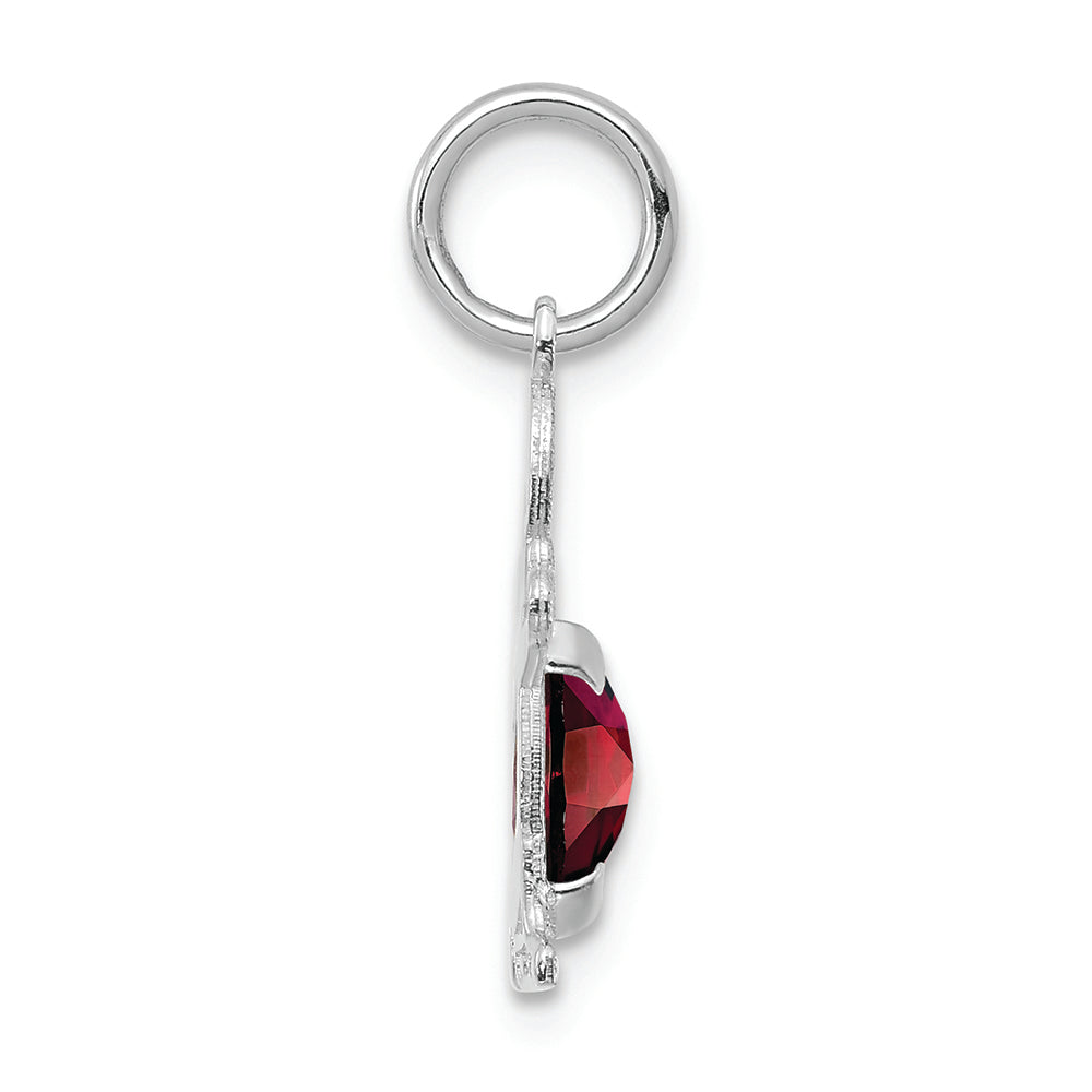 FJC Finejewelers 14k White Gold Boy 6x4 Oval Genuine Garnet January Birthstone Charm