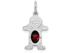 FJC Finejewelers 14k White Gold Boy 6x4 Oval Genuine Garnet January Birthstone Charm