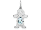 FJC Finejewelers 14k White Gold Boy 6x4 Oval Genuine Aquamarine March Birthstone Charm