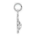 FJC Finejewelers 14k White Gold Girl 6x4 Oval Genuine White Topaz April Birthstone Charm