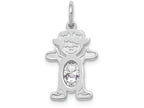 FJC Finejewelers 14k White Gold Girl 6x4 Oval Genuine White Topaz April Birthstone Charm
