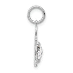 FJC Finejewelers 14k White Gold Boy 6x4 Oval Genuine White Topaz April Birthstone Charm