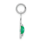 FJC Finejewelers 14k White Gold Boy 6x4 Oval Genuine Emerald May Birthstone Charm