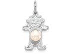 FJC Finejewelers 14k White Gold Girl 4mm Fw Cultured Pearl-june Charm