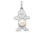 FJC Finejewelers 14k White Gold Boy 4mm Fw Cultured Pearl-june Charm