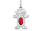 FJC Finejewelers 14k White Gold Girl 6x4 Oval Genuine Ruby-july Charm