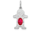 FJC Finejewelers 14k White Gold Boy 6x4 Oval Genuine Ruby-july Charm