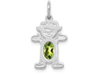 FJC Finejewelers 14k White Gold Girl 6x4 Oval Genuine Peridot August Birthstone Charm