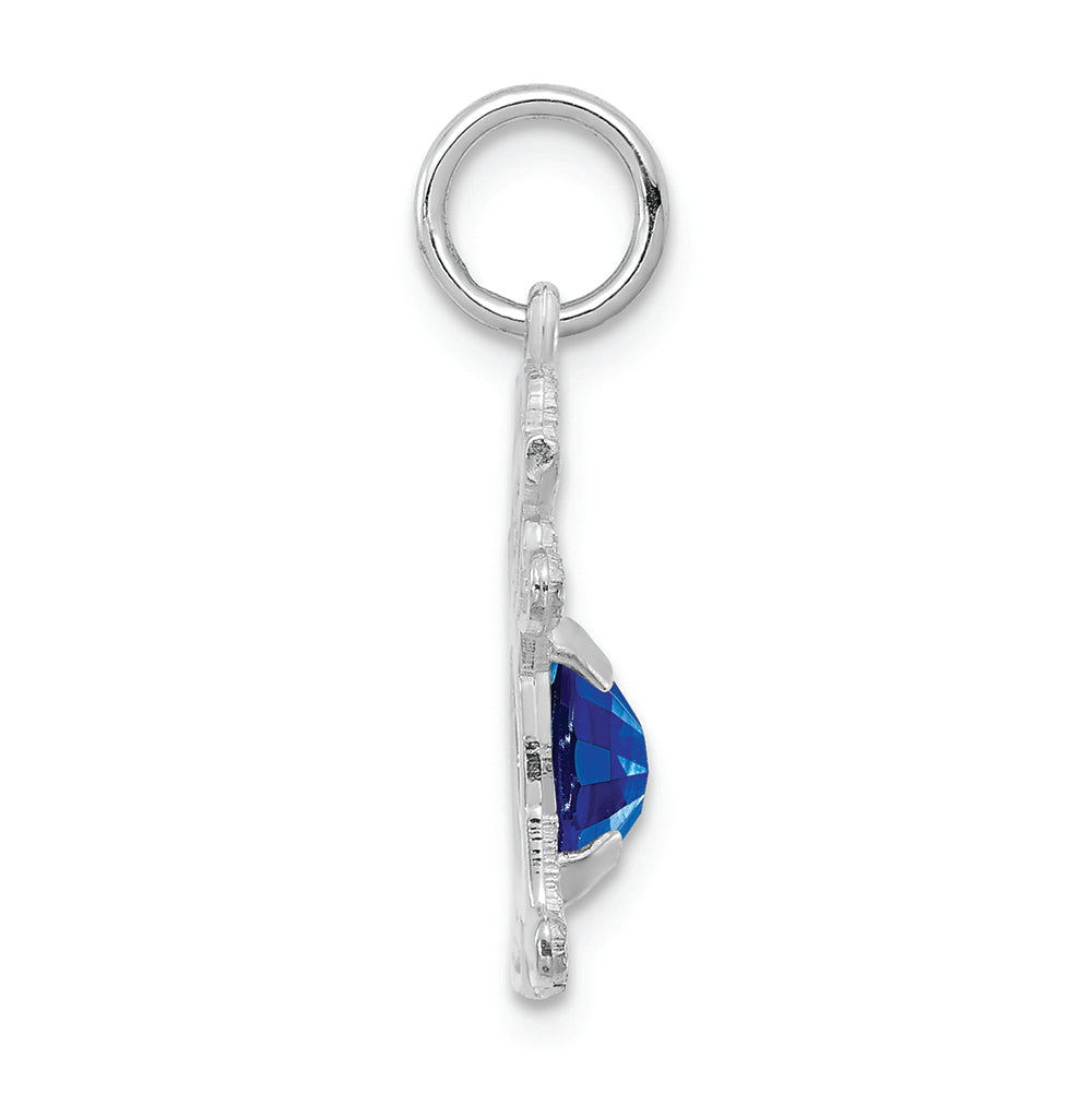 FJC Finejewelers 14k White Gold Girl 6x4 Oval Genuine Sapphire September Birthstone Charm