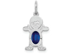 FJC Finejewelers 14k White Gold Boy 6x4 Oval Genuine Sapphire September Birthstone Charm