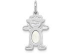 FJC Finejewelers 14k White Gold Girl 6x4 Oval Genuine Opal October Birthstone Charm