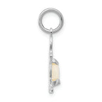 FJC Finejewelers 14k White Gold Boy 6x4 Oval Genuine Opal October Birthstone Charm