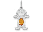 FJC Finejewelers 14k White Gold Girl 6x4 Oval Genuine Citrine November Birthstone Charm