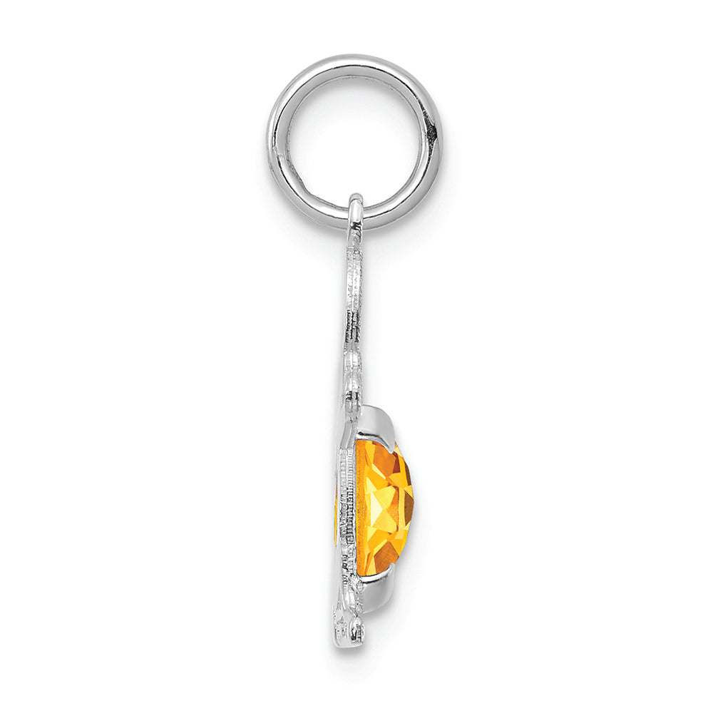 FJC Finejewelers 14k White Gold Boy 6x4 Oval Genuine Citrine November Birthstone Charm