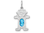FJC Finejewelers 14k White Gold Girl 6x4 Oval Genuine Blue Topaz-december Charm