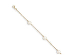 FJC Finejewelers 9 Inch 14k Gold 6-7mm White Freshwater Cultured Pearl 6-station Anklet (Smaller Ankles)
