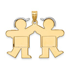FJC Finejewelers 14k Two-tone Gold Large Double Boys Engravable Charm 33 x 31mm