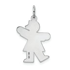 FJC Finejewelers 14k White Gold Kid Pattern Dress One Arm Up Charm 15 x 25mm