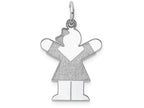 FJC Finejewelers 14k White Gold Kid Girl Pattern Dress Arms Up Charm 15 x 25mm