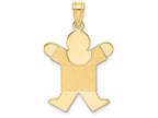 FJC Finejewelers 14k Yellow Gold Solid Satin Engravable Boy Jumping Charm