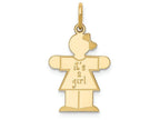 FJC Finejewelers 14k Yellow Gold Kid It's a Girl Arms Spread Charm 15 x 25mm