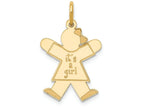 FJC Finejewelers 14k Yellow Gold Kid It's a Girl Charm 15 x 25mm