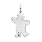 FJC Finejewelers 14k White Gold Kid Boy One Arm Up Charm 15 x 25mm