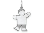 FJC Finejewelers 14k White Gold Kid Boy One Arm Up Charm 15 x 25mm