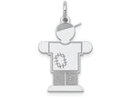 FJC Finejewelers 14k White Gold Kid Boy with Cap and Patched Clothing Charm 15 x 25mm