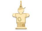 FJC Finejewelers 14k Yellow Gold Kid Boy with Cap and Patched Clothing Charm 15 x 25mm