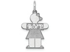 FJC Finejewelers 14k White Gold Girl Pattern Sleeves and Bow Tie Kid Charm 15 x 25mm