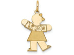 FJC Finejewelers 14k Yellow Gold Kid Pattern Sleeves Girl Charm 15 x 25mm