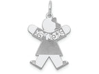 FJC Finejewelers 14k White Gold Girl Kid Charm 15 x 25mm